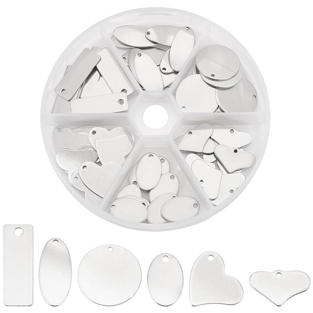 2672 304 Stainless Steel Stamping Charms 60pcs Stamping Tag Pendants